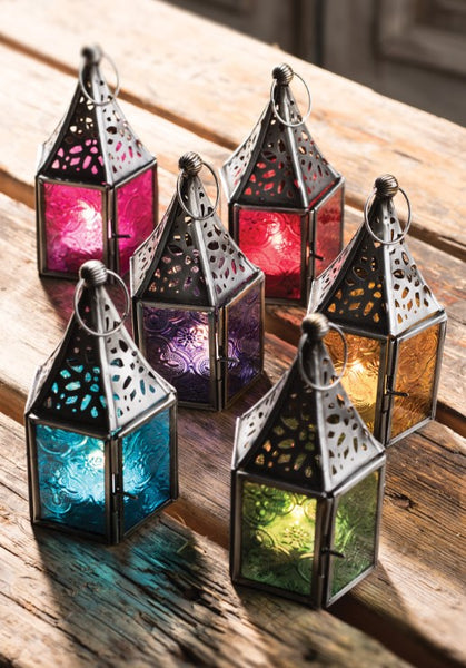 Namaste Small Moroccan Coloured Glass Lantern