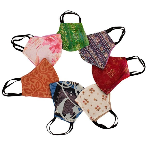 Fair Trade Washable Wired Face Mask - Recycled Sari Material