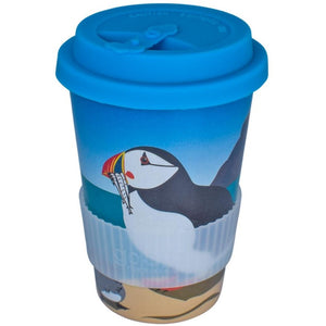 Rice husk cup - puffins