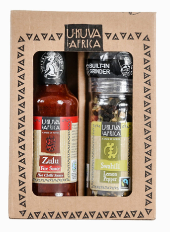 Fair Trade Chilli Gift Box - Zulu Fire and Lemon Pepper Grinder