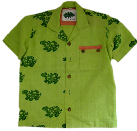Children's organic cotton animal print shirts - Turtle
